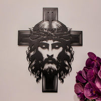 Jesus Metal Wall Art: Christian Cross Decor
