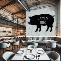 Custom Bbq Pig Metal Sign