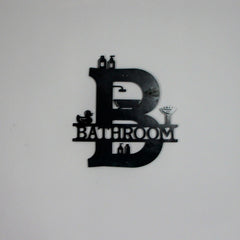 Unique Bathroom Room Metal Sign