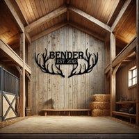 Deer Antlers Custom Metal Signs