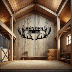 Deer Antlers Custom Metal Signs