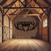 Deer Antlers Custom Metal Signs