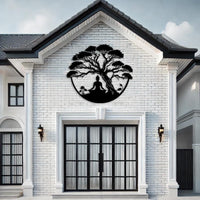 Metal Tree of Life with Buddha Wall Decor