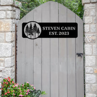Personalized Metal Cabin Name Sign