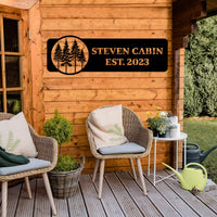Personalized Metal Cabin Name Sign