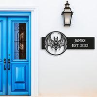 Victorian Gothic Bat House Number Sign