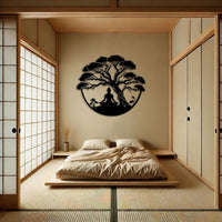 Metal Tree of Life with Buddha Wall Decor
