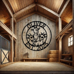 Funny Goats Custom Metal Sign