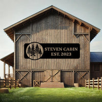 Personalized Metal Cabin Name Sign