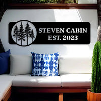 Personalized Metal Cabin Name Sign