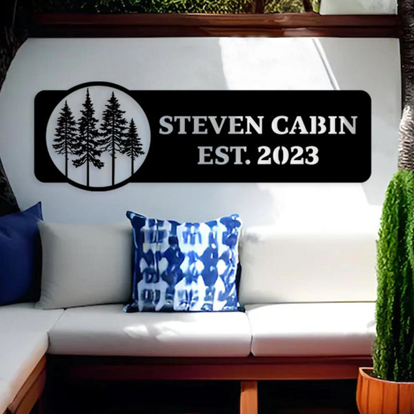 Personalized Metal Cabin Name Sign