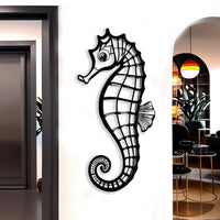 Seahorse Metal Wall Art for Beach House Decor