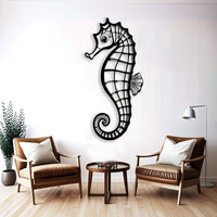 Seahorse Metal Wall Art for Beach House Decor