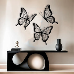 Set of 3 Butterfly Metal Wall Art for Bedroom Wall Decor