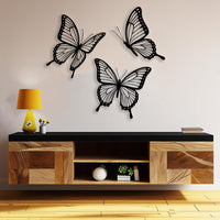 Set of 3 Butterfly Metal Wall Art for Bedroom Wall Decor