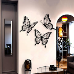 Set of 3 Butterfly Metal Wall Art for Bedroom Wall Decor