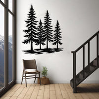 A Family of Pine Trees Metal Wall Art