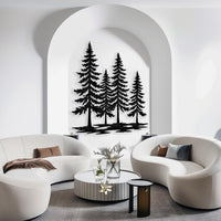 A Family of Pine Trees Metal Wall Art