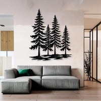 A Family of Pine Trees Metal Wall Art