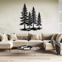 A Family of Pine Trees Metal Wall Art