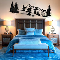 Skiing Metal Wall Art for Cabin Wall Decor