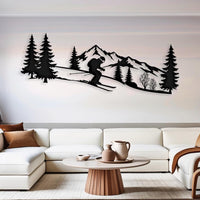 Skiing Metal Wall Art for Cabin Wall Decor