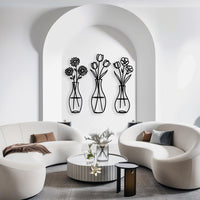 Minimalist Flower Vase Metal Wall Art