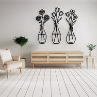Minimalist Flower Vase Metal Wall Art