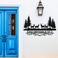 Rustic Deer Address Sign