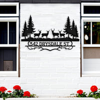 Rustic Deer Address Sign