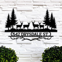 Rustic Deer Address Sign