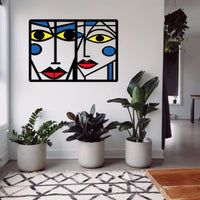Cubism Faces Metal Wall Art Sets