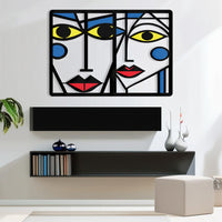 Cubism Faces Metal Wall Art Sets