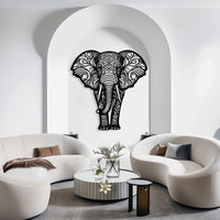 Large Mandala Elephant Metal Wall Art