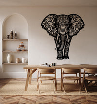 Large Mandala Elephant Metal Wall Art