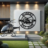 Custom Helicopter Metal Sign