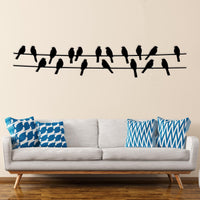 Funny Birds on Wire Metal Wall Art