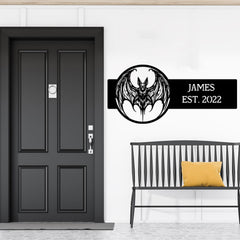 Victorian Gothic Bat House Number Sign