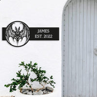Victorian Gothic Bat House Number Sign