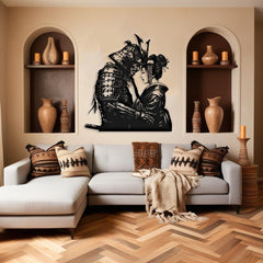 Samurai and Geisha Metal Wall Art