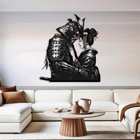 Samurai and Geisha Metal Wall Art
