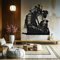 Samurai and Geisha Metal Wall Art