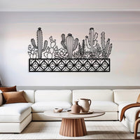 Boho Cactus Metal Wall Art