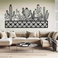 Boho Cactus Metal Wall Art