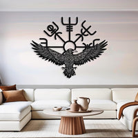 Majestic Viking Raven Metal Wall Art