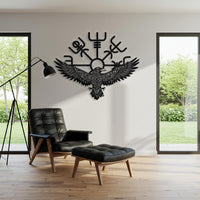 Majestic Viking Raven Metal Wall Art