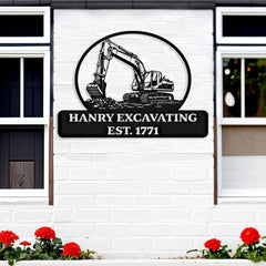 Custom Excavating Metal Sign
