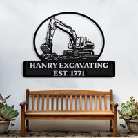Custom Excavating Metal Sign