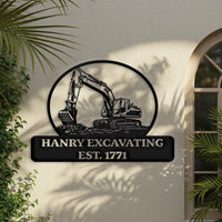 Custom Excavating Metal Sign