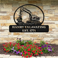 Custom Excavating Metal Sign